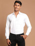 Men's White Cotton Solid Shirt